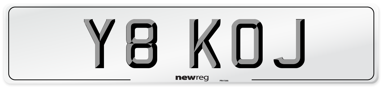 Y8 KOJ Number Plate from New Reg